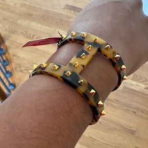 Vince Camuto Gold Studded Tortoiseshell Bangle